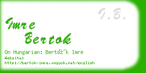 imre bertok business card